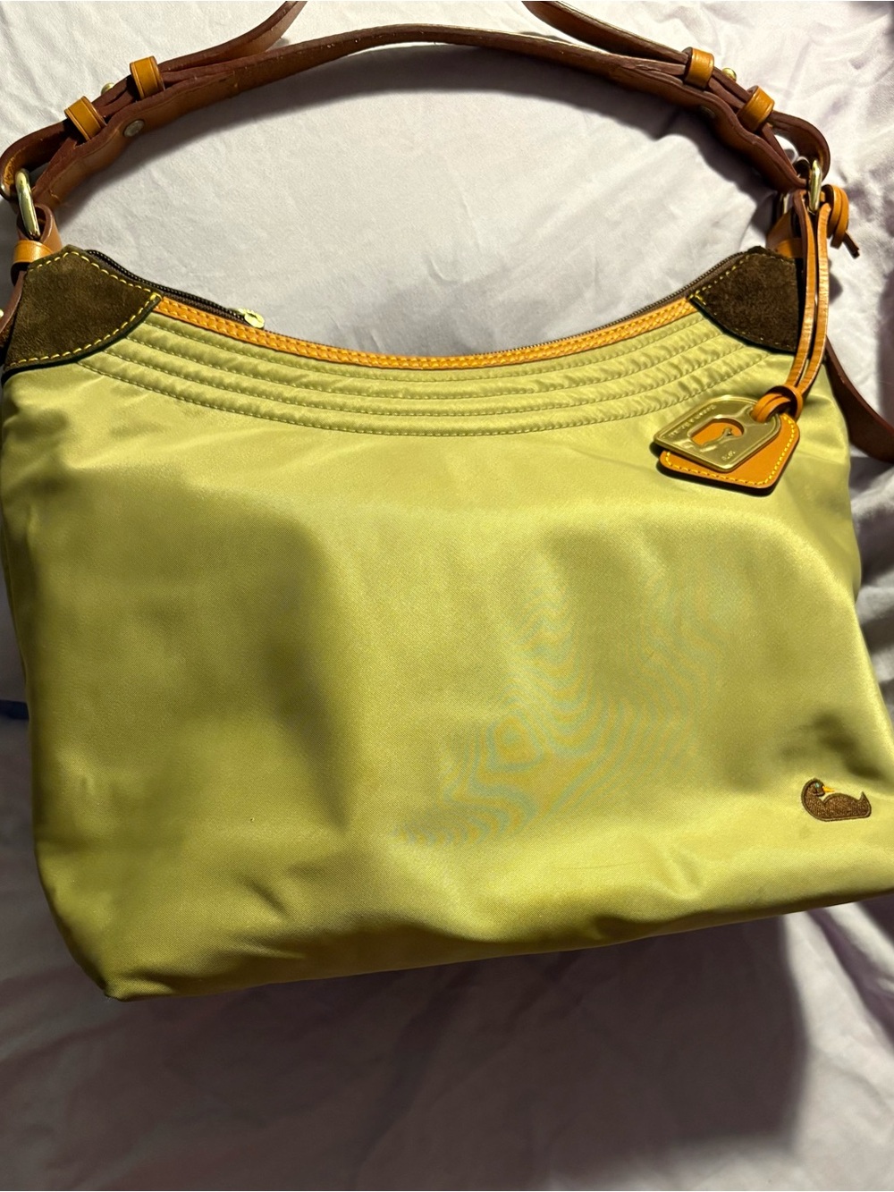 Dooney & Bourke Nylon Large Erica Shoulder Bag - Green / Pink